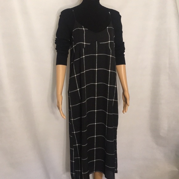 NWT Gilli Maxi Checked Dress / Jumper w/Side Slit - Picture 7 of 16